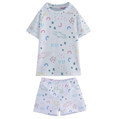 Spaceship Pattern Star Kids  Swim Tee And Shorts Set by danenraven