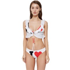 I Love Ricotta Low Cut Ruffle Edge Bikini Set by ilovewhateva