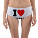 I love white wine Reversible Mid-Waist Bikini Bottoms View3