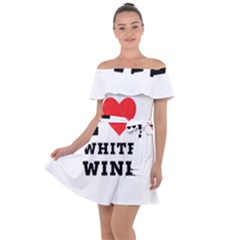 I Love White Wine Off Shoulder Velour Dress by ilovewhateva