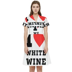 I Love White Wine Short Sleeve Waist Detail Dress by ilovewhateva