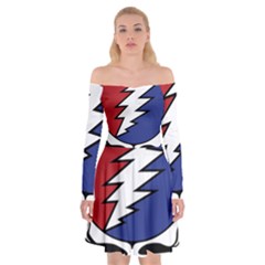 Grateful Dead Off Shoulder Skater Dress by Mog4mog4