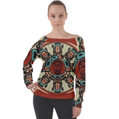 Grateful Dead Pacific Northwest Off Shoulder Long Sleeve Velour Top by Mog4mog4