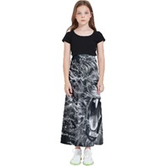 Lion Furious Abstract Desing Furious Kids  Flared Maxi Skirt by Mog4mog4