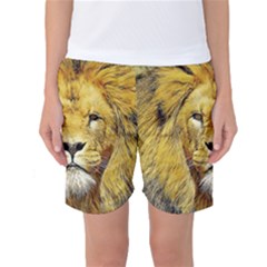 Lion Lioness Wildlife Hunter Women s Basketball Shorts by Mog4mog4