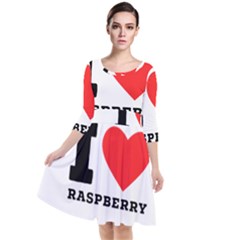 I Love Raspberry Quarter Sleeve Waist Band Dress by ilovewhateva