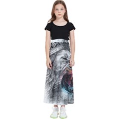 Lion King Head Kids  Flared Maxi Skirt by Mog4mog4