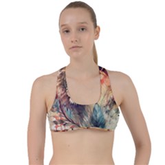 Lion Africa African Art Criss Cross Racerback Sports Bra by Mog4mog4