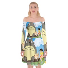 My Neighbor Totoro Totoro Off Shoulder Skater Dress by Mog4mog4