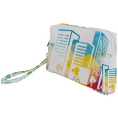 Silhouette Cityscape Building Icon Color City Wristlet Pouch Bag (small) by Mog4mog4