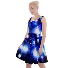 Tardis Background Space Knee Length Skater Dress by Mog4mog4