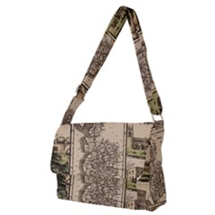 Antique Map Railway Lines Railway Train Char Full Print Messenger Bag (m) by Mog4mog4