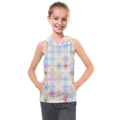 Spirals Twirls Abstract Geometric Art Pattern Kids  Sleeveless Hoodie by Bakwanart