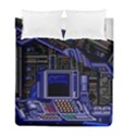 Blue Computer Monitor With Chair Game Digital Wallpaper, Digital Art Duvet Cover Double Side (Full/ Double Size) View2