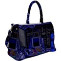 Blue Computer Monitor With Chair Game Digital Wallpaper, Digital Art Duffel Travel Bag View2