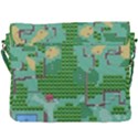 Green Retro Games Pattern Buckle Messenger Bag View3