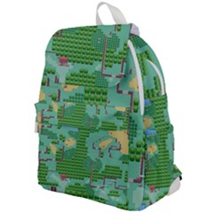 Green Retro Games Pattern Top Flap Backpack by Bakwanart