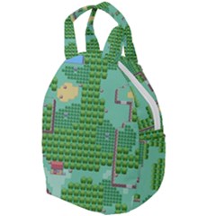 Green Retro Games Pattern Travel Backpack by Bakwanart