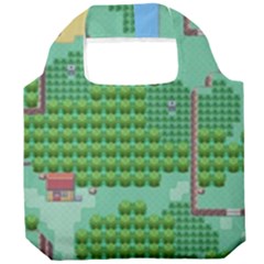 Green Retro Games Pattern Foldable Grocery Recycle Bag by Bakwanart