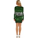 Technology Computer Chip Electronics Industry Circuit Board Long Sleeve Square Neck Bodycon Velvet Dress View4