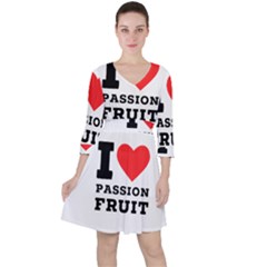 I Love Passion Fruit Quarter Sleeve Ruffle Waist Dress by ilovewhateva