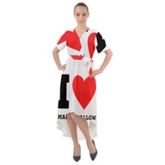 I Love Marshmallow  Front Wrap High Low Dress by ilovewhateva