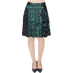 Tardis Doctor Who Technology Number Communication Velvet High Waist Skirt by Bakwanart