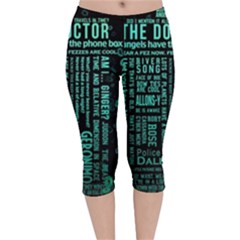 Tardis Doctor Who Technology Number Communication Velvet Capri Leggings  by Bakwanart