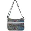 Arcade Game Retro Pattern Zip Up Shoulder Bag View3