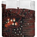 Red Computer Circuit Board Duvet Cover Double Side (King Size) View2