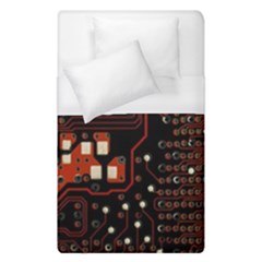 Red Computer Circuit Board Duvet Cover (single Size) by Bakwanart