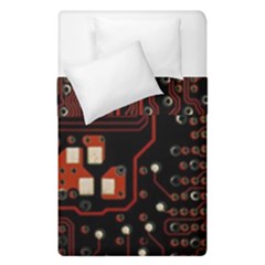 Red Computer Circuit Board Duvet Cover Double Side (single Size) by Bakwanart