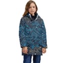 Position Of The Constellations Illustration Star Blue Kids  Hooded Longline Puffer Jacket View1