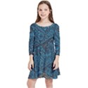 Position Of The Constellations Illustration Star Blue Kids  Quarter Sleeve Skater Dress View1