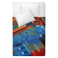 Gray Circuit Board Electronics Electronic Components Microprocessor Duvet Cover Double Side (single Size) by Bakwanart