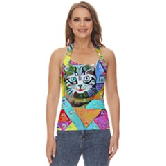 Kitten Cat Pet Animal Adorable Fluffy Cute Kitty Basic Halter Top by 99art