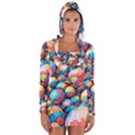 Pattern Seamless Balls Colorful Rainbow Colors Long Sleeve Hooded T-shirt View1