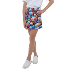 Pattern Seamless Balls Colorful Rainbow Colors Kids  Tennis Skirt by 99art