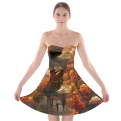 Collage Art Ai Wow Awesome Strapless Bra Top Dress by 99art