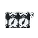 Black And White Deadhead Grateful Dead Steal Your Face Pattern Canvas Cosmetic Bag (Small) View2