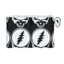 Black And White Deadhead Grateful Dead Steal Your Face Pattern Canvas Cosmetic Bag (Large) View2