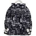 Music Pattern Black White Top Flap Backpack View3