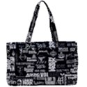 Music Pattern Black White Canvas Work Bag View1