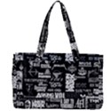 Music Pattern Black White Canvas Work Bag View2