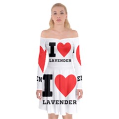 I Love Lavender Off Shoulder Skater Dress by ilovewhateva