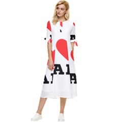 I Love Jam Bow Sleeve Chiffon Midi Dress by ilovewhateva