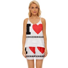 I Love Gingerbread V-neck Satin Pajamas Set by ilovewhateva