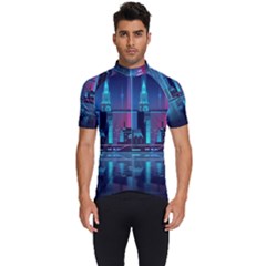 Digital Art Artwork Illustration Vector Buiding City Men s Short Sleeve Cycling Jersey by 99art