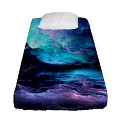 Abstract Graphics Nebula Psychedelic Space Fitted Sheet (single Size) by 99art