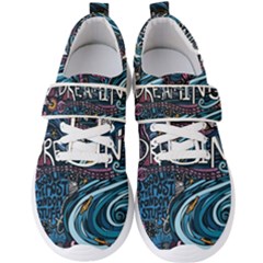 Graffiti Art Psychedelic Art Graphic Design Modern Art Men s Velcro Strap Shoes by 99art